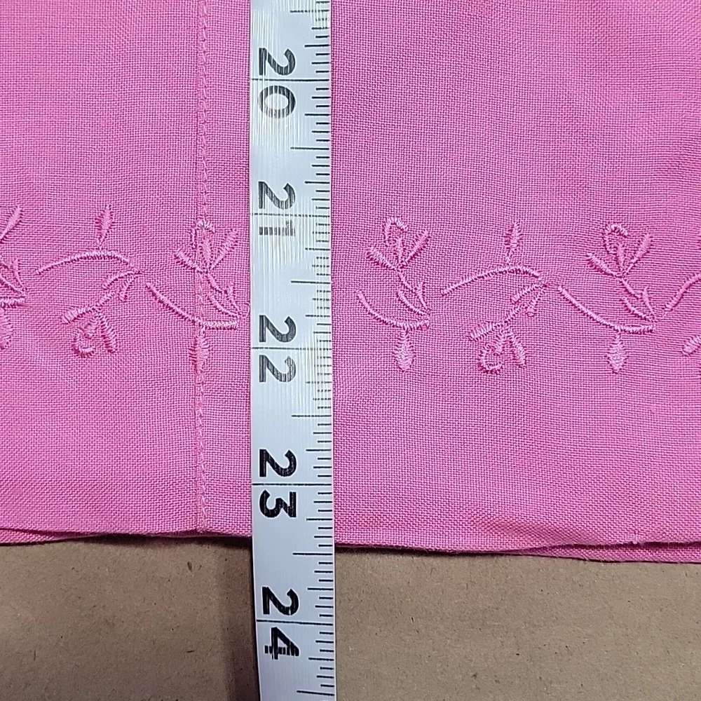 Jennifer Eden Size 10 Bubblegum Pink Sleeveless Embroidered Button Front Blouse